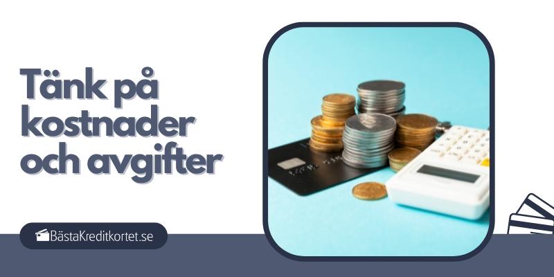 Kostnader och avgifter med kreditkort
